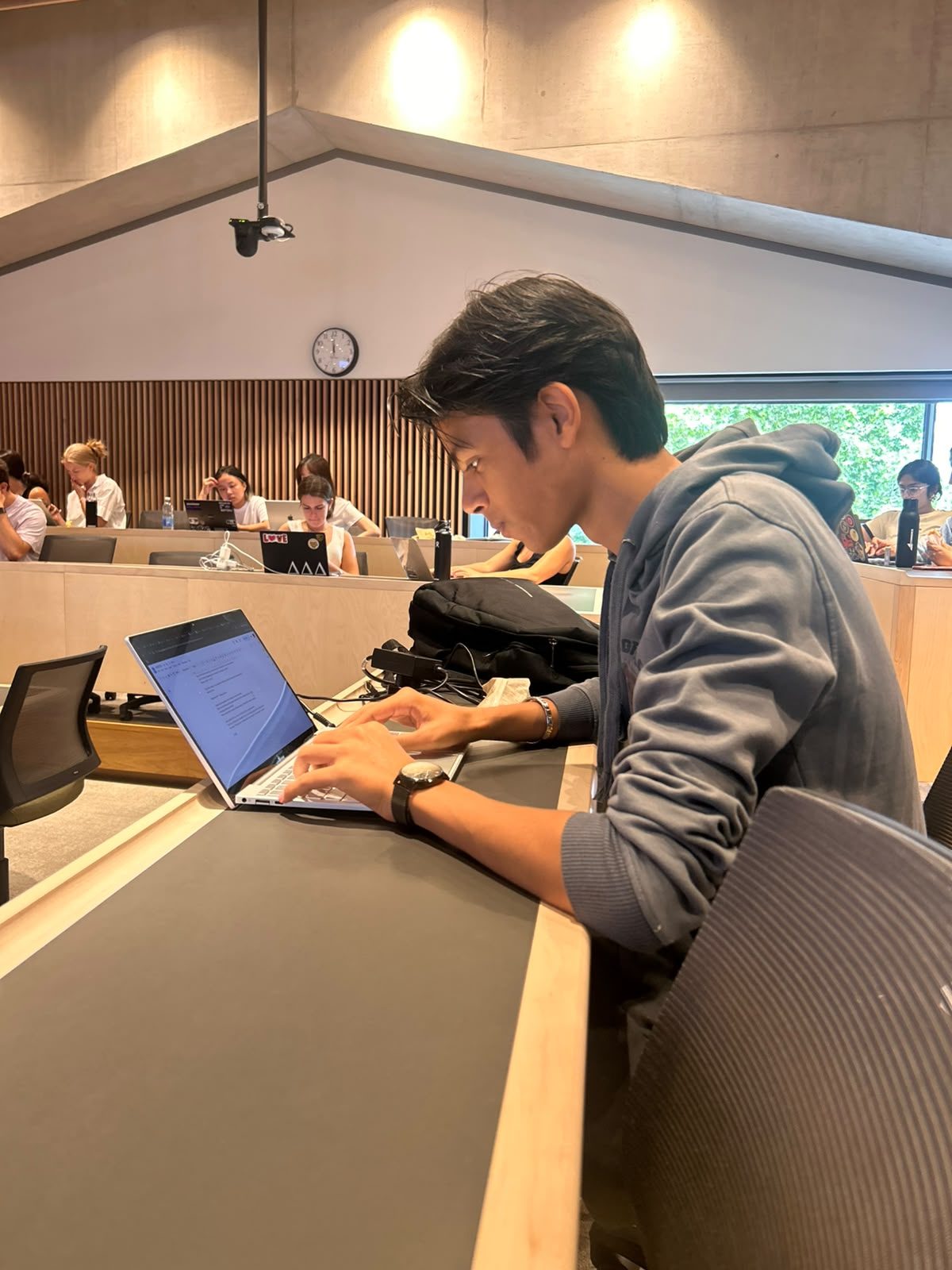 Working in a seminar room during the LSE summer school